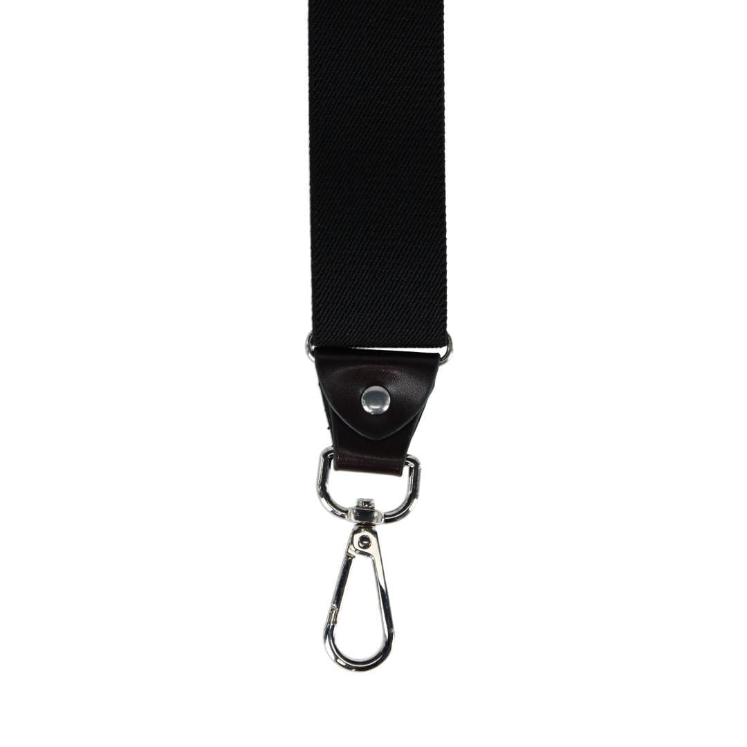 CTM® Men's Elastic Y-Back Sleek Swivel Hook Suspenders - Black