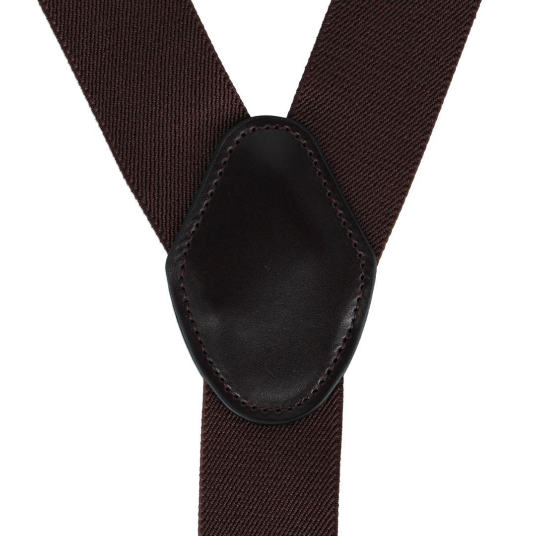 CTM® Men's Elastic Y-Back Sleek Swivel Hook Suspenders - Brown