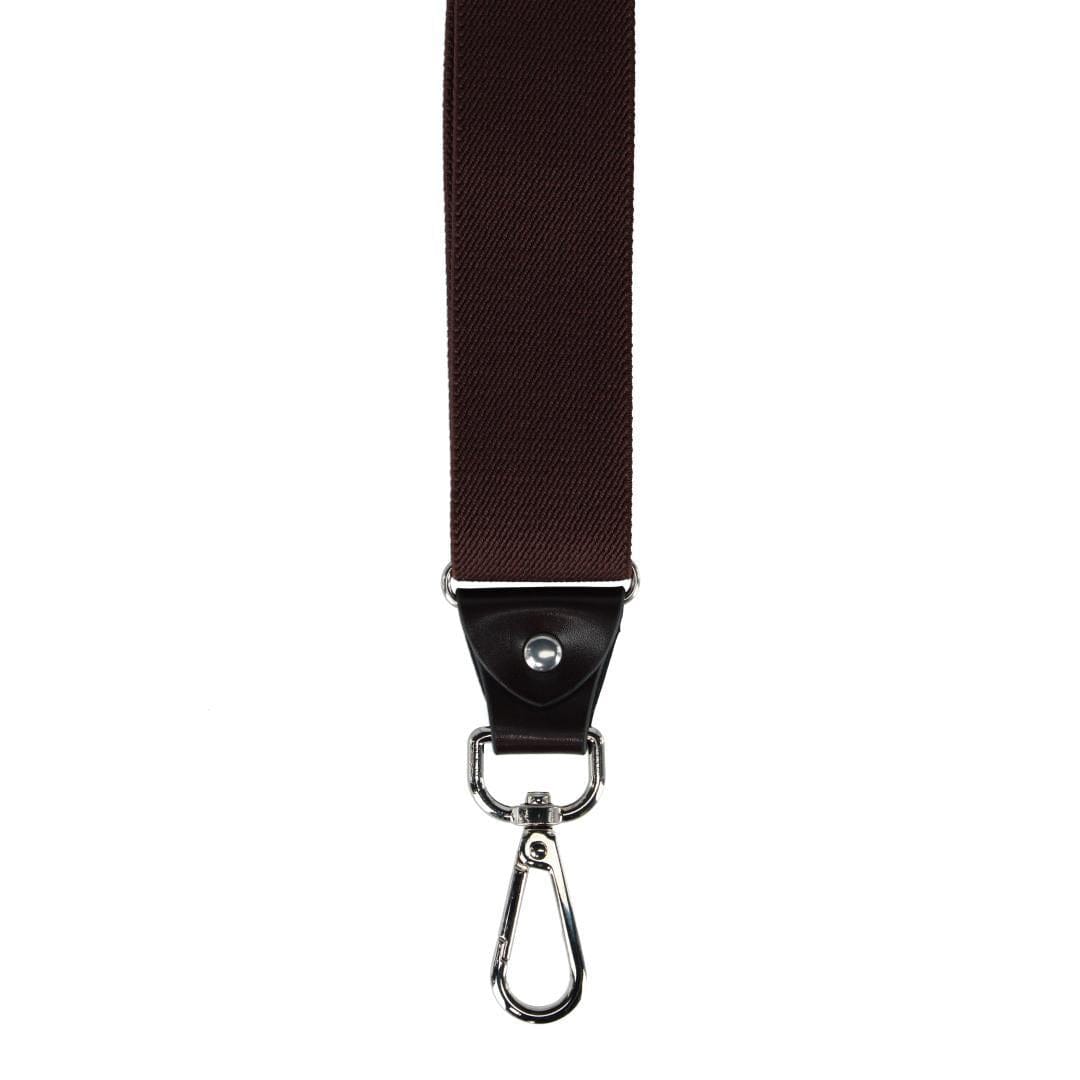 CTM® Men's Elastic Y-Back Sleek Swivel Hook Suspenders - Brown