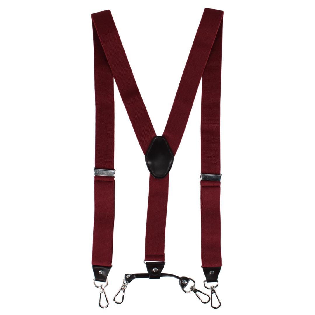 CTM® Men's Elastic Y-Back Sleek Swivel Hook Suspenders - Burgundy