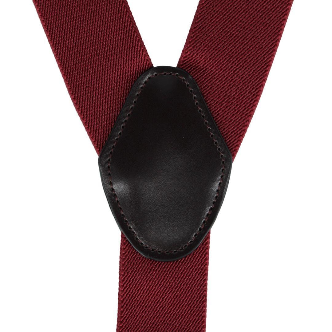 CTM® Men's Elastic Y-Back Sleek Swivel Hook Suspenders - Burgundy