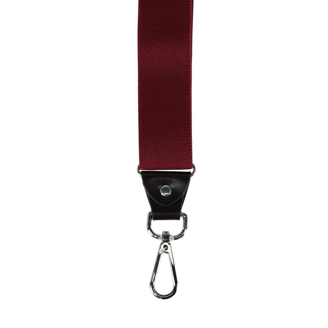 CTM® Men's Elastic Y-Back Sleek Swivel Hook Suspenders - Burgundy