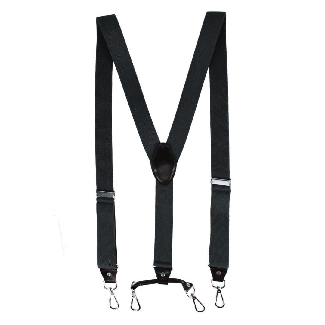 CTM® Men's Elastic Y-Back Sleek Swivel Hook Suspenders - Gray