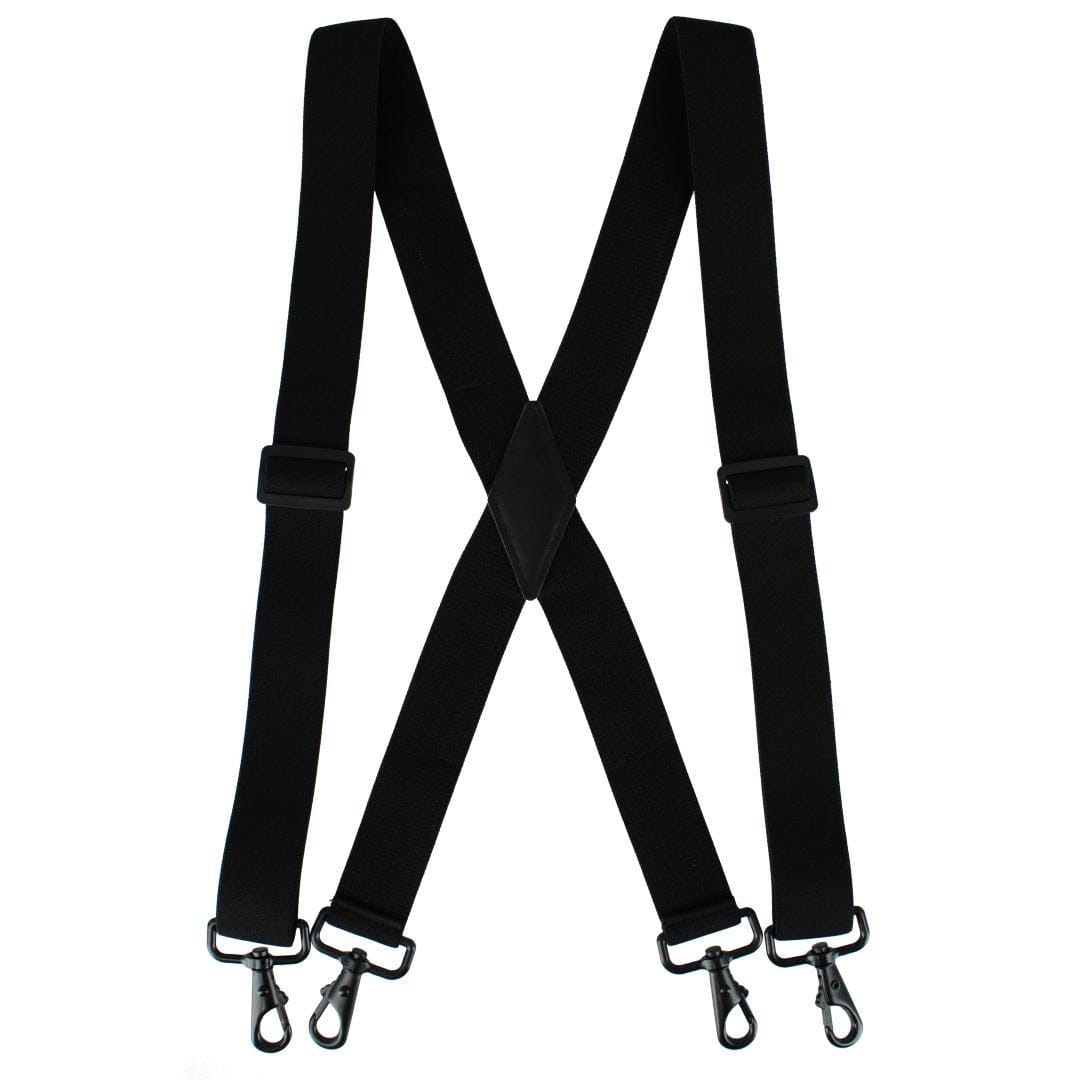 CTM® Men's Elastic X-Back Black Swivel Hook Suspenders