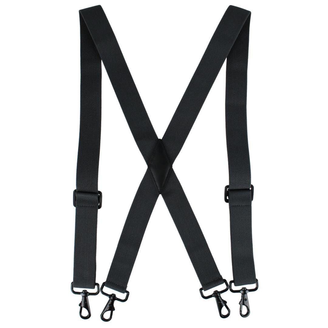CTM® Men's Elastic X-Back Black Swivel Hook Suspenders - Gray