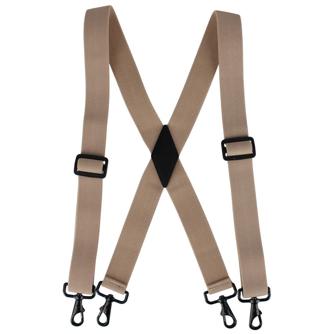CTM® Men's Elastic X-Back Black Swivel Hook Suspenders