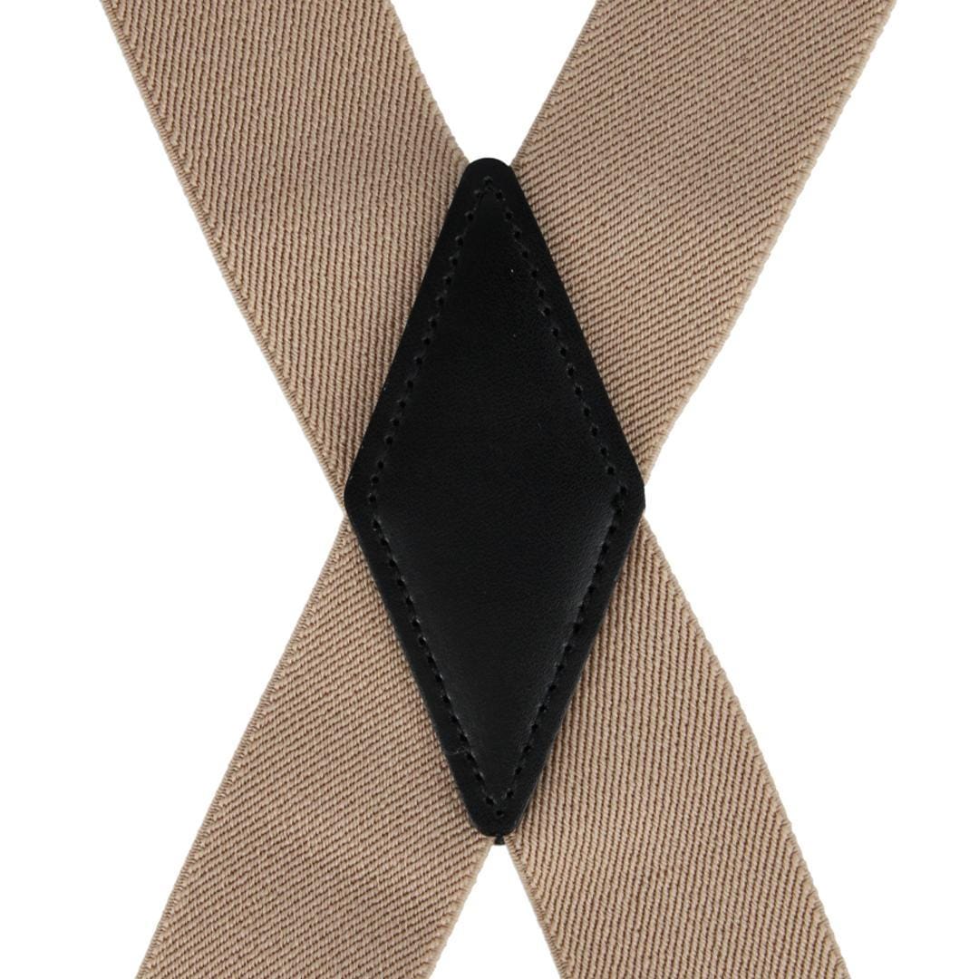 CTM® Men's Elastic X-Back Black Swivel Hook Suspenders - Tan
