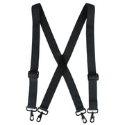 Men's Elastic X-Back Black Swivel Hook Suspenders