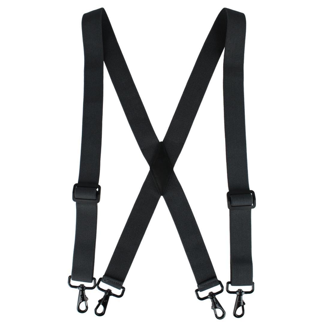 CTM® Men's Elastic X-Back Black Swivel Hook Suspenders - Men's Elastic X-Back Black Swivel Hook Suspenders