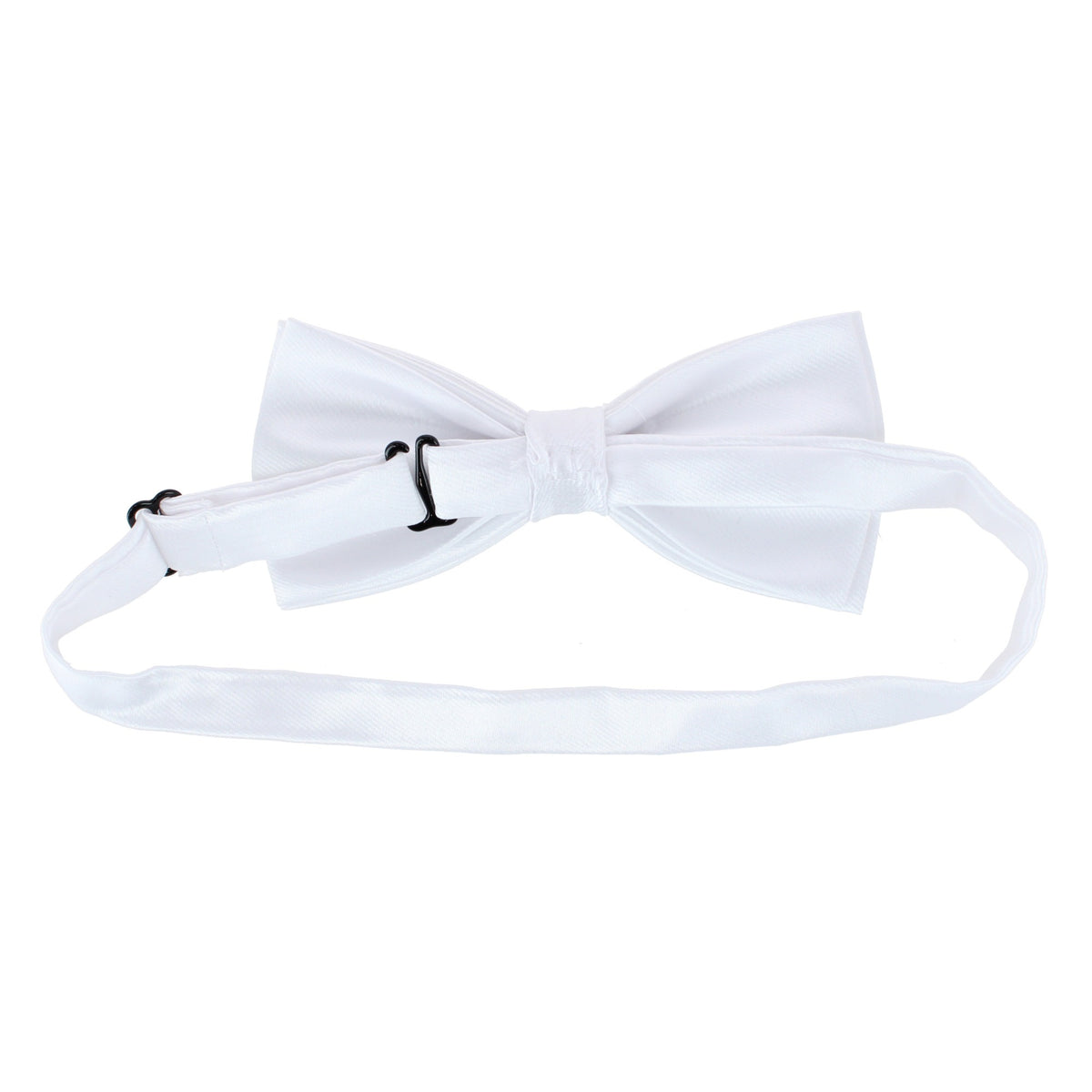 CTM® Men's Pre-Tied Solid Satin Bow Tie Adjustable Formal Bowtie - White