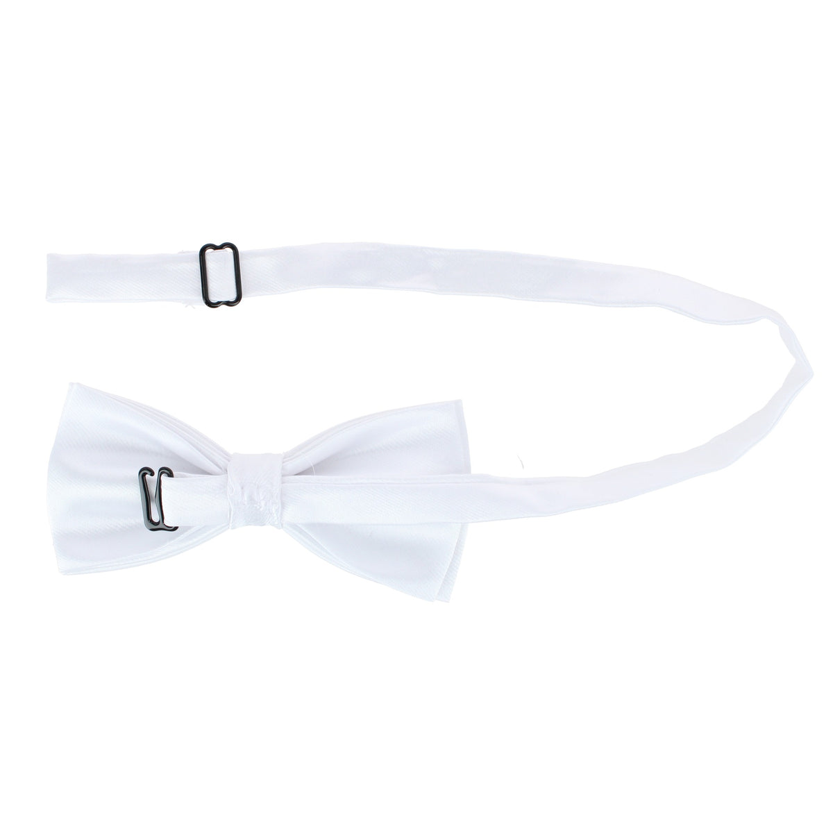 CTM® Men's Pre-Tied Solid Satin Bow Tie Adjustable Formal Bowtie - White