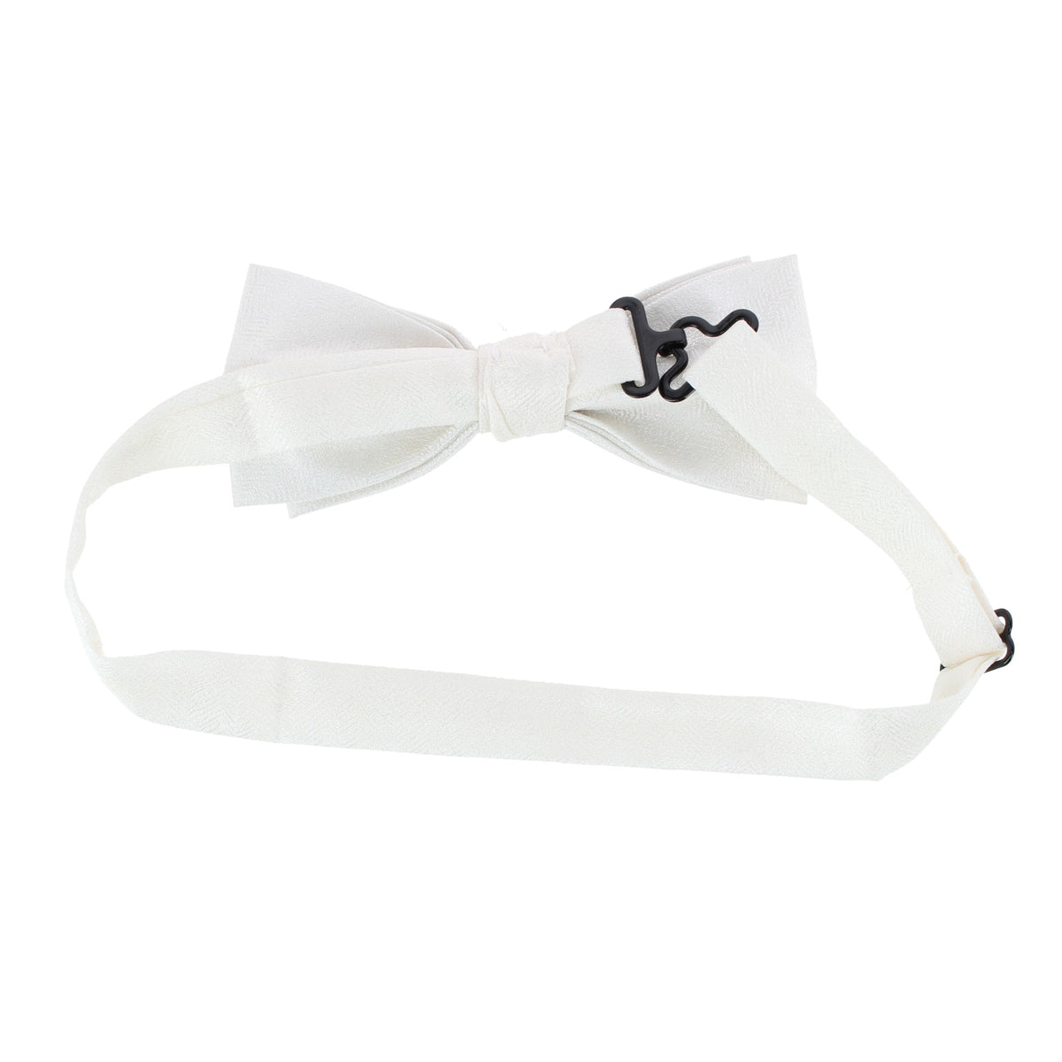CTM® Men's Pre-Tied Textured Wedding Bow Tie Adjustable Polyester Bowtie - Ivory