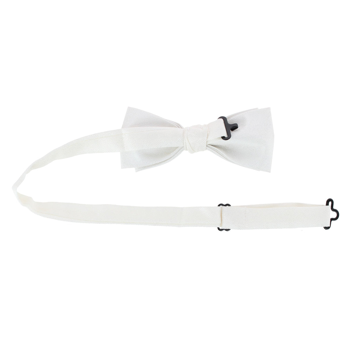 CTM® Men's Pre-Tied Textured Wedding Bow Tie Adjustable Polyester Bowtie - Ivory