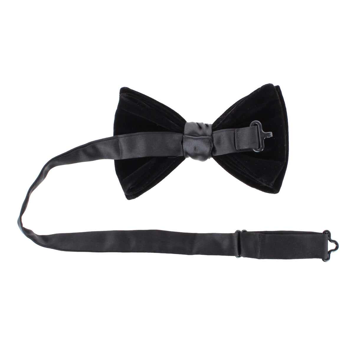 CTM® Men's Velvet Feel Bow Tie Pocket Square and Cuff Link Set - Black