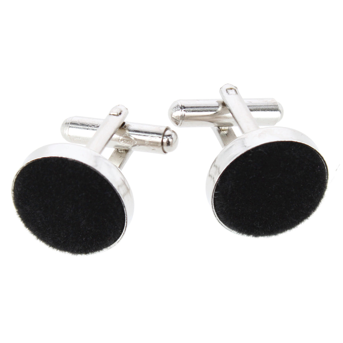 CTM® Men's Velvet Feel Bow Tie Pocket Square and Cuff Link Set - Black