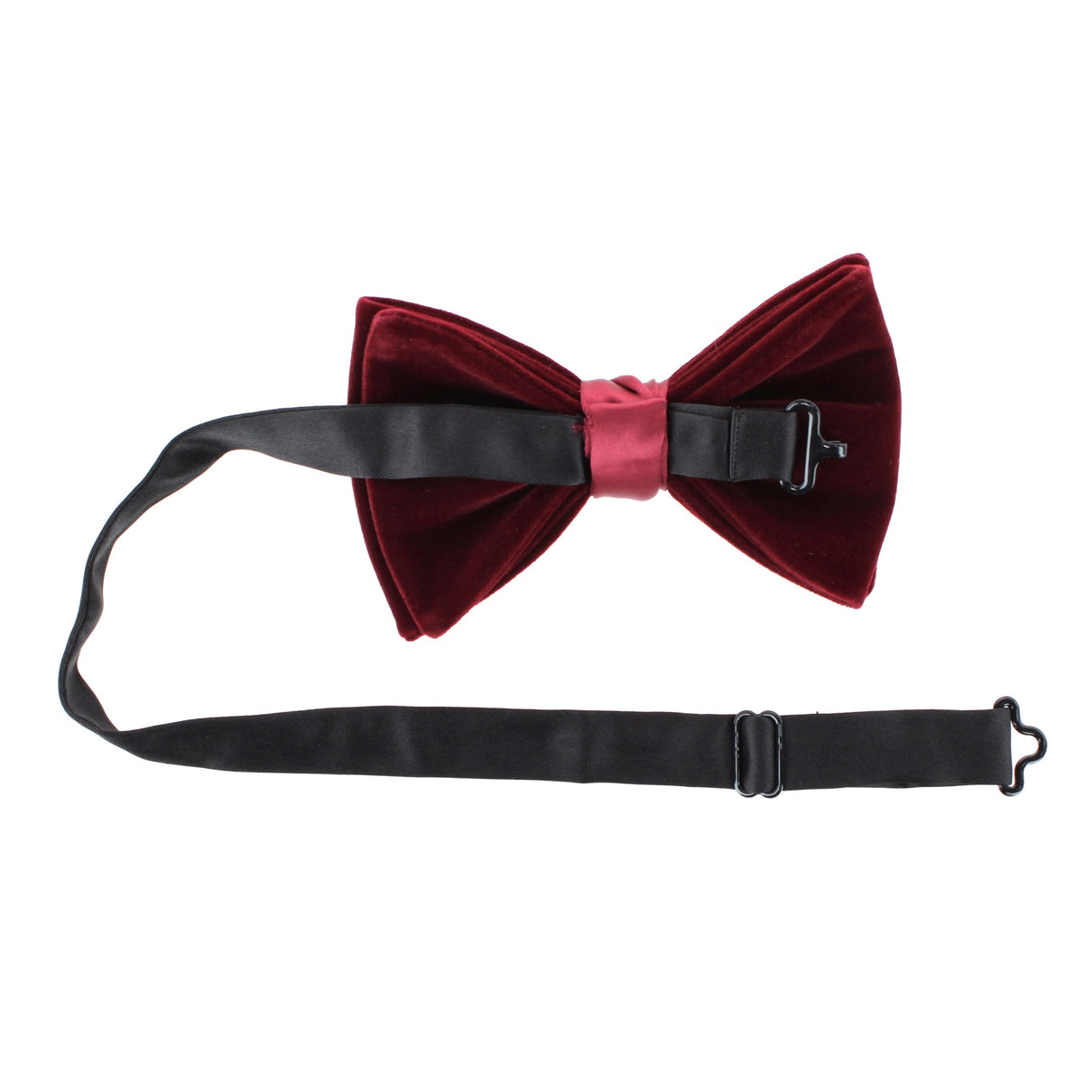 CTM® Men's Velvet Feel Bow Tie Pocket Square and Cuff Link Set - Burgundy