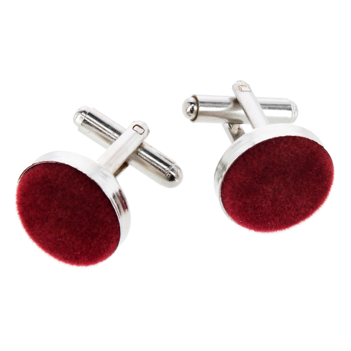 CTM® Men's Velvet Feel Bow Tie Pocket Square and Cuff Link Set - Burgundy