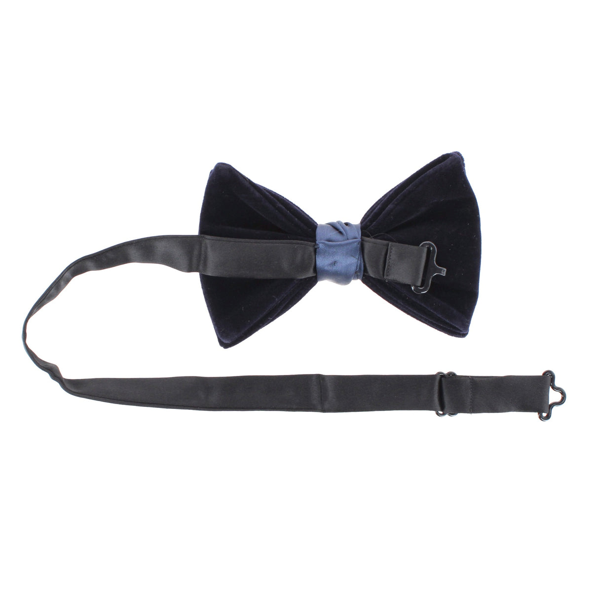 CTM® Men's Velvet Feel Bow Tie Pocket Square and Cuff Link Set - Navy