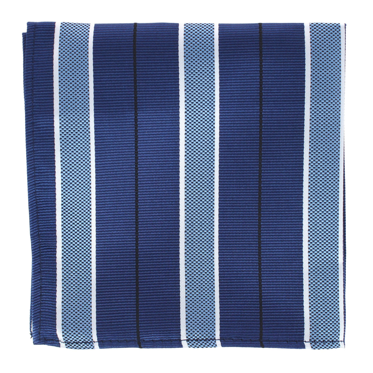 CTM® Men's Classic Stripe Pattern Pocket Square - Blue