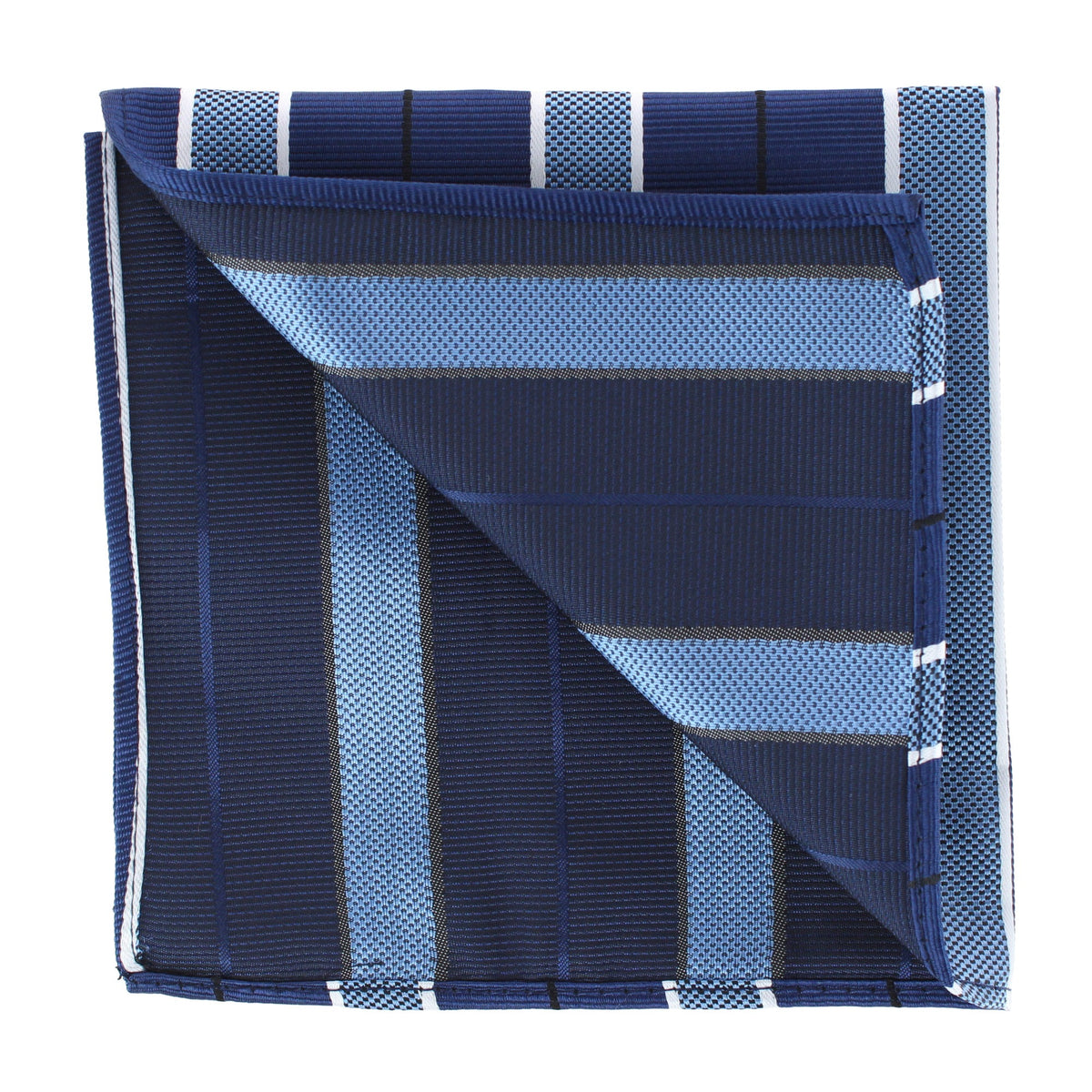 CTM® Men's Classic Stripe Pattern Pocket Square - Blue