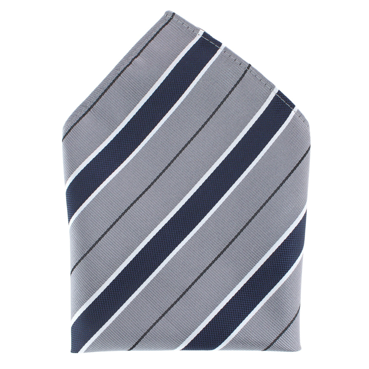 CTM® Men's Classic Stripe Pattern Pocket Square - Grey