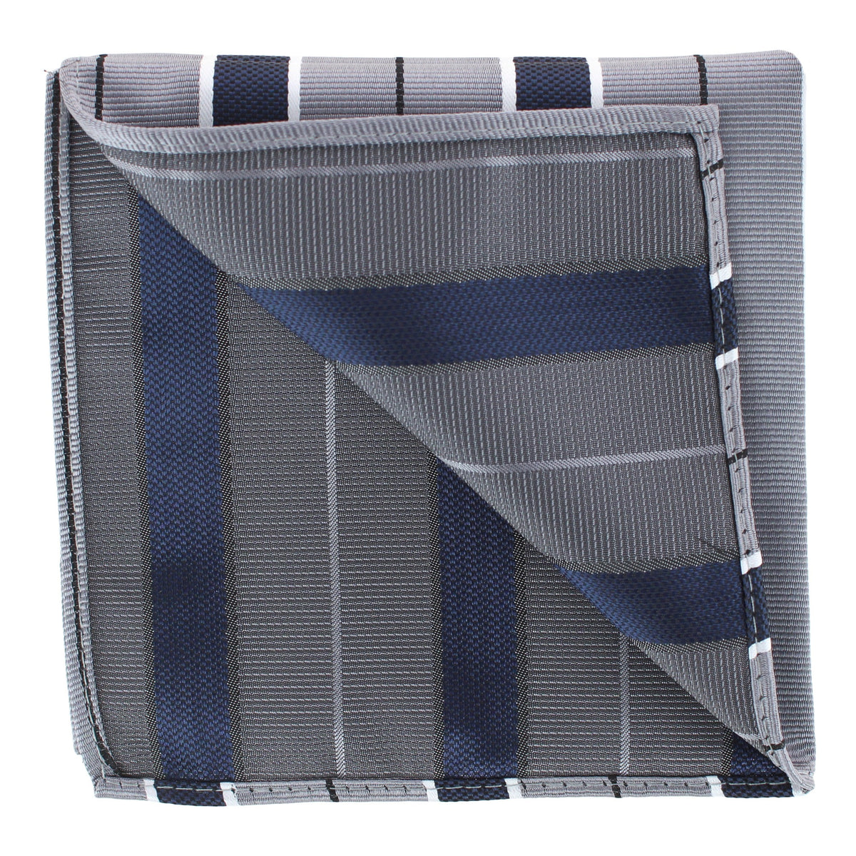CTM® Men's Classic Stripe Pattern Pocket Square - Grey