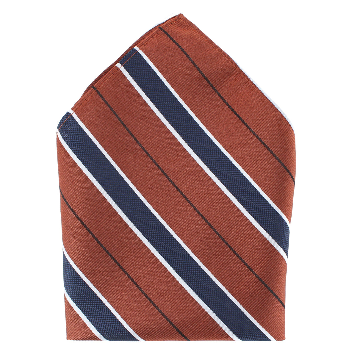 CTM® Men's Classic Stripe Pattern Pocket Square - Rust