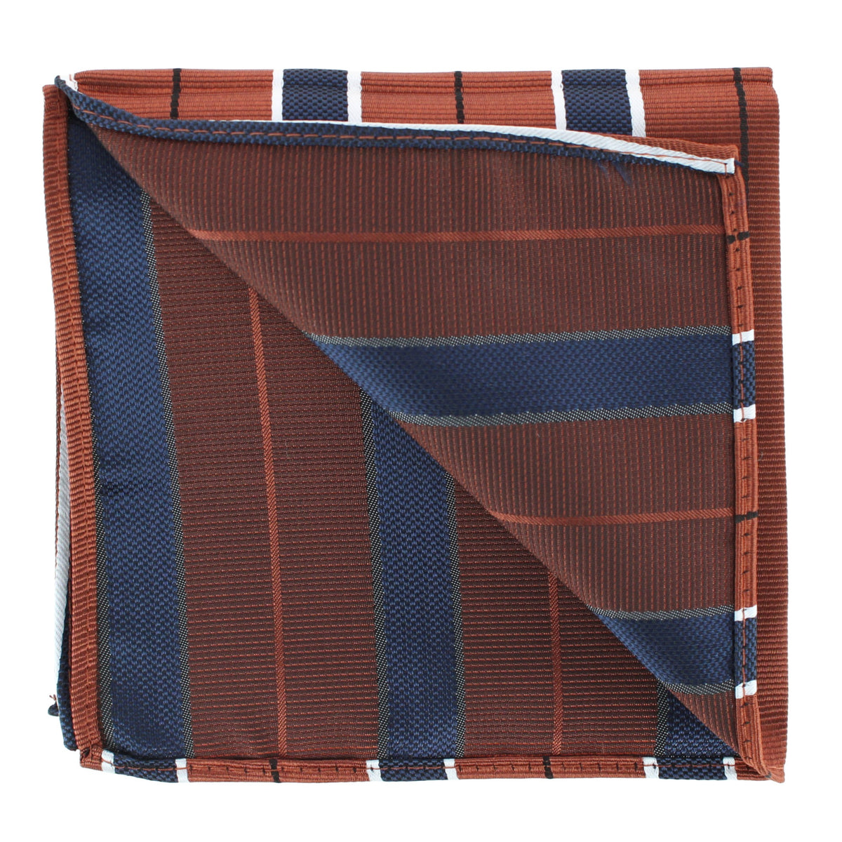 CTM® Men's Classic Stripe Pattern Pocket Square - Rust
