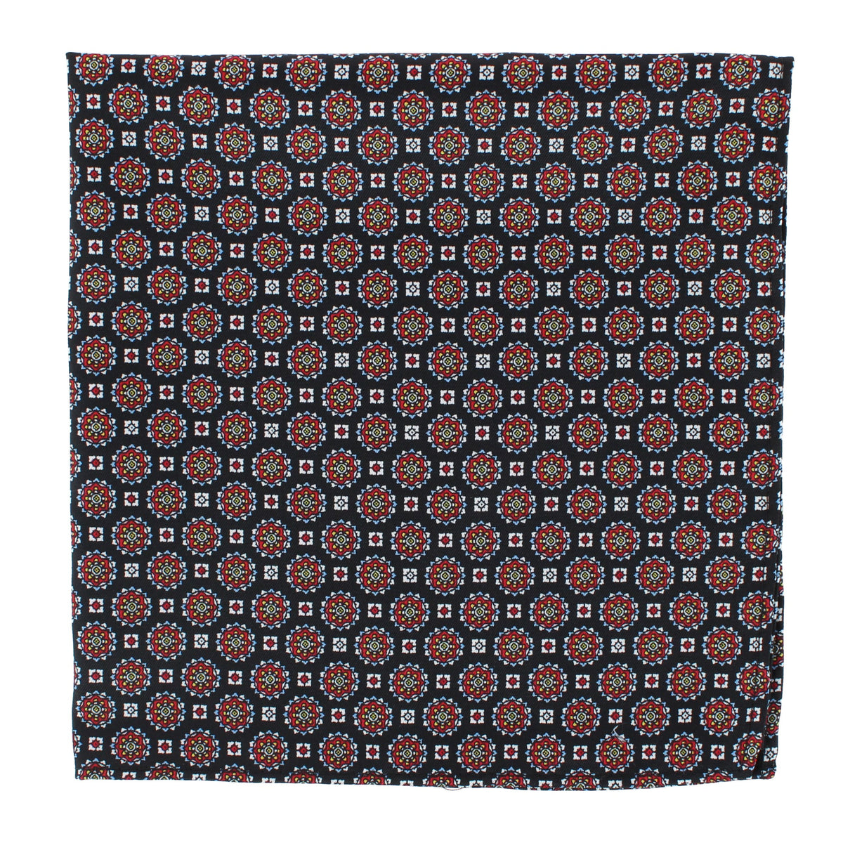 CTM® Men's Classic Mandala Pattern Pocket Square - Black