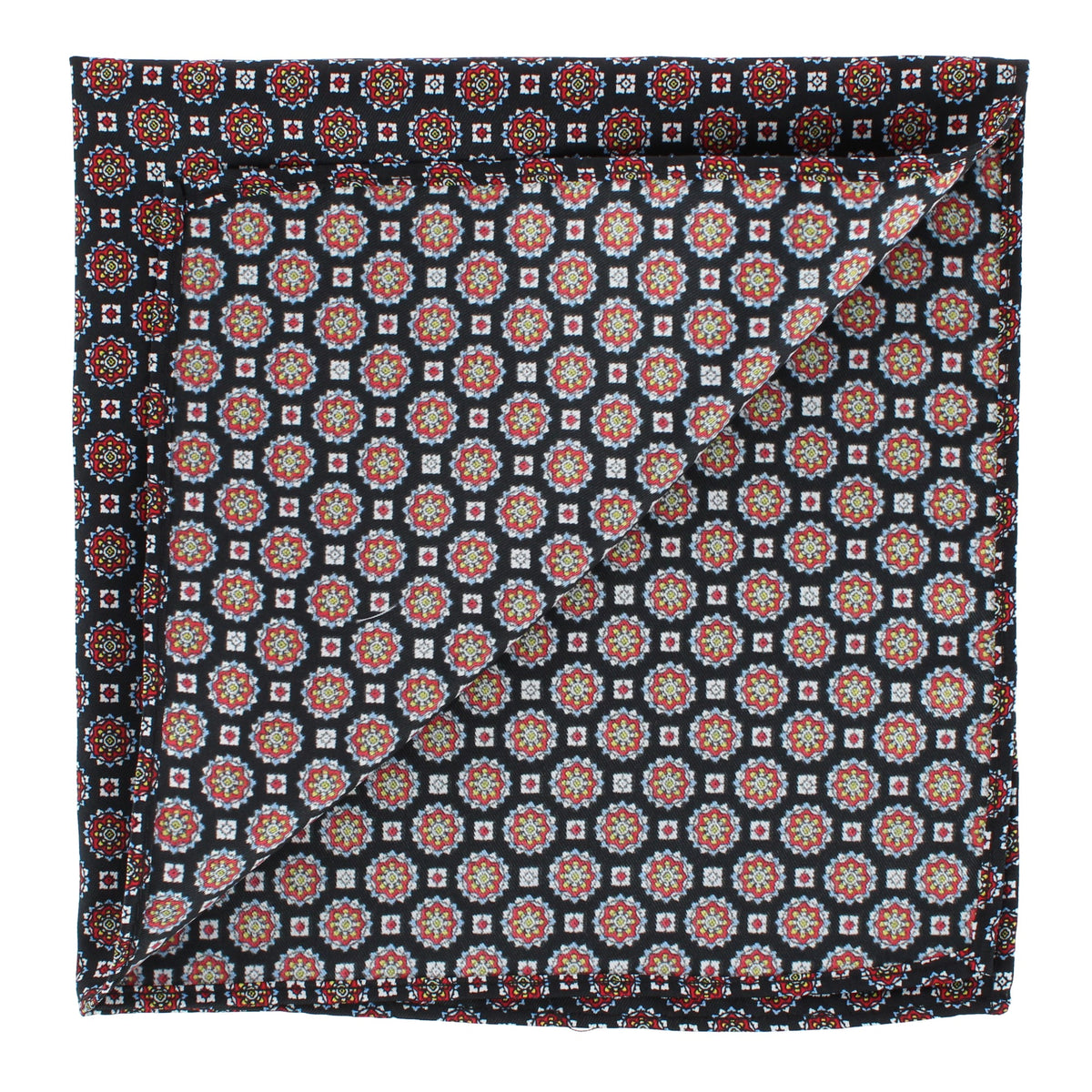 CTM® Men's Classic Mandala Pattern Pocket Square - Black