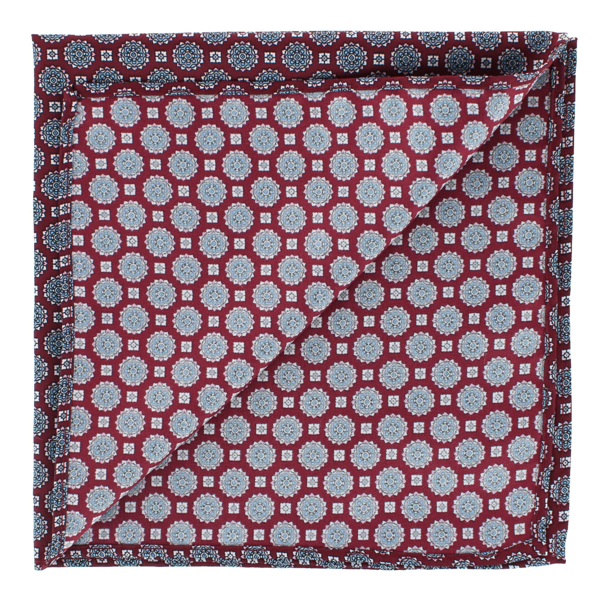 CTM® Men's Classic Mandala Pattern Pocket Square - Burgundy