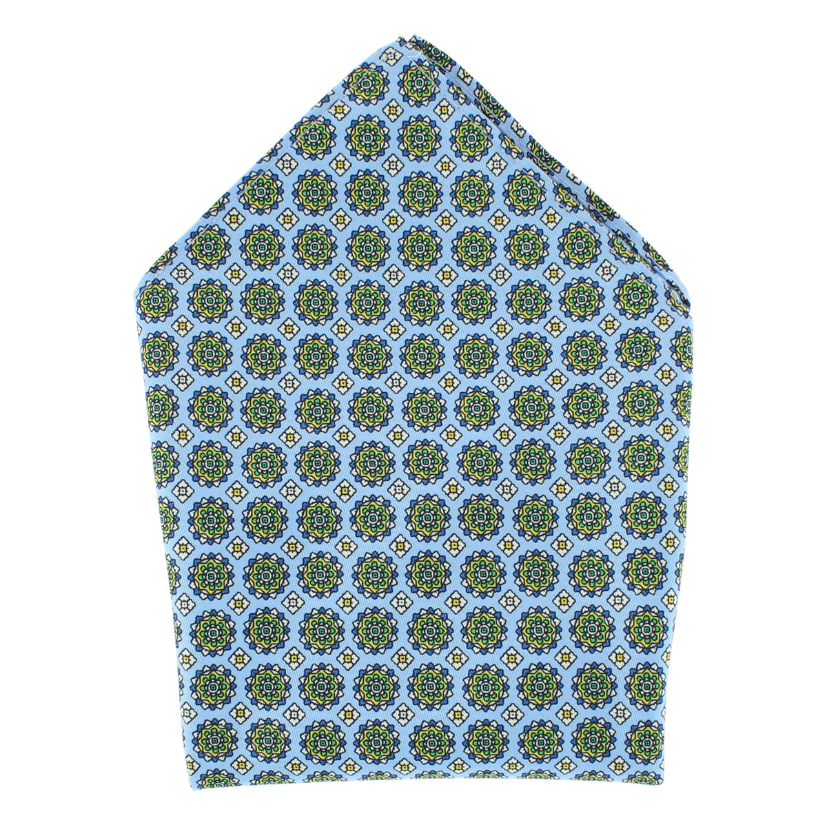 CTM® Men's Classic Mandala Pattern Pocket Square - Light Blue