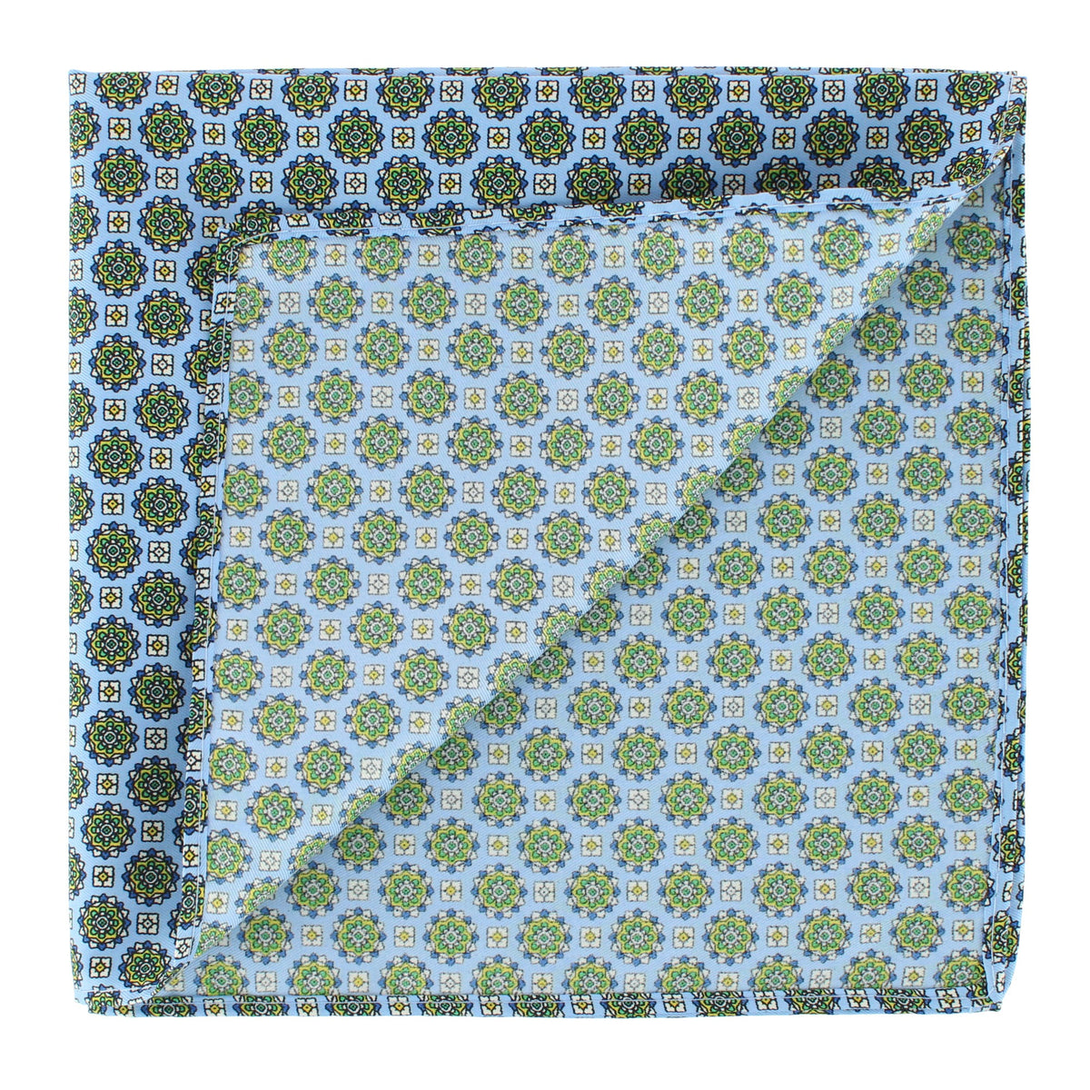 CTM® Men's Classic Mandala Pattern Pocket Square - Light Blue