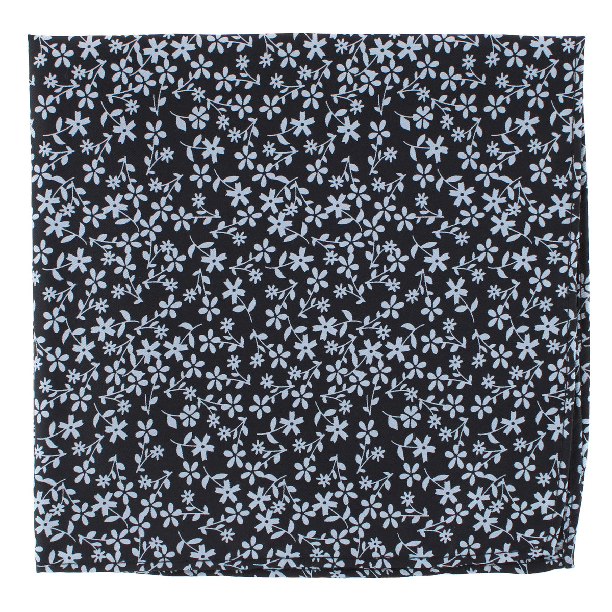 CTM® Men's Classic Floral Pattern Pocket Square - Black