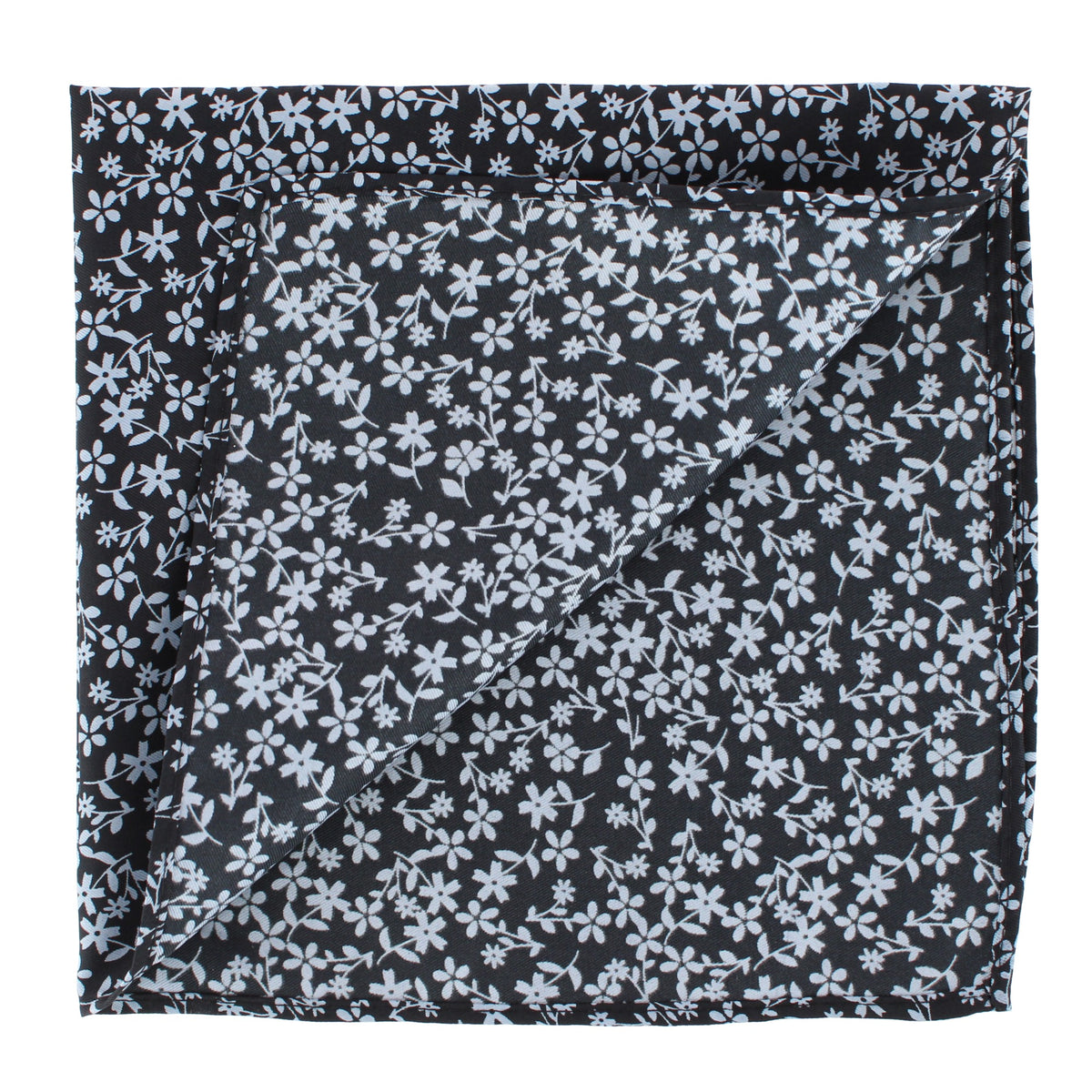 CTM® Men's Classic Floral Pattern Pocket Square - Black