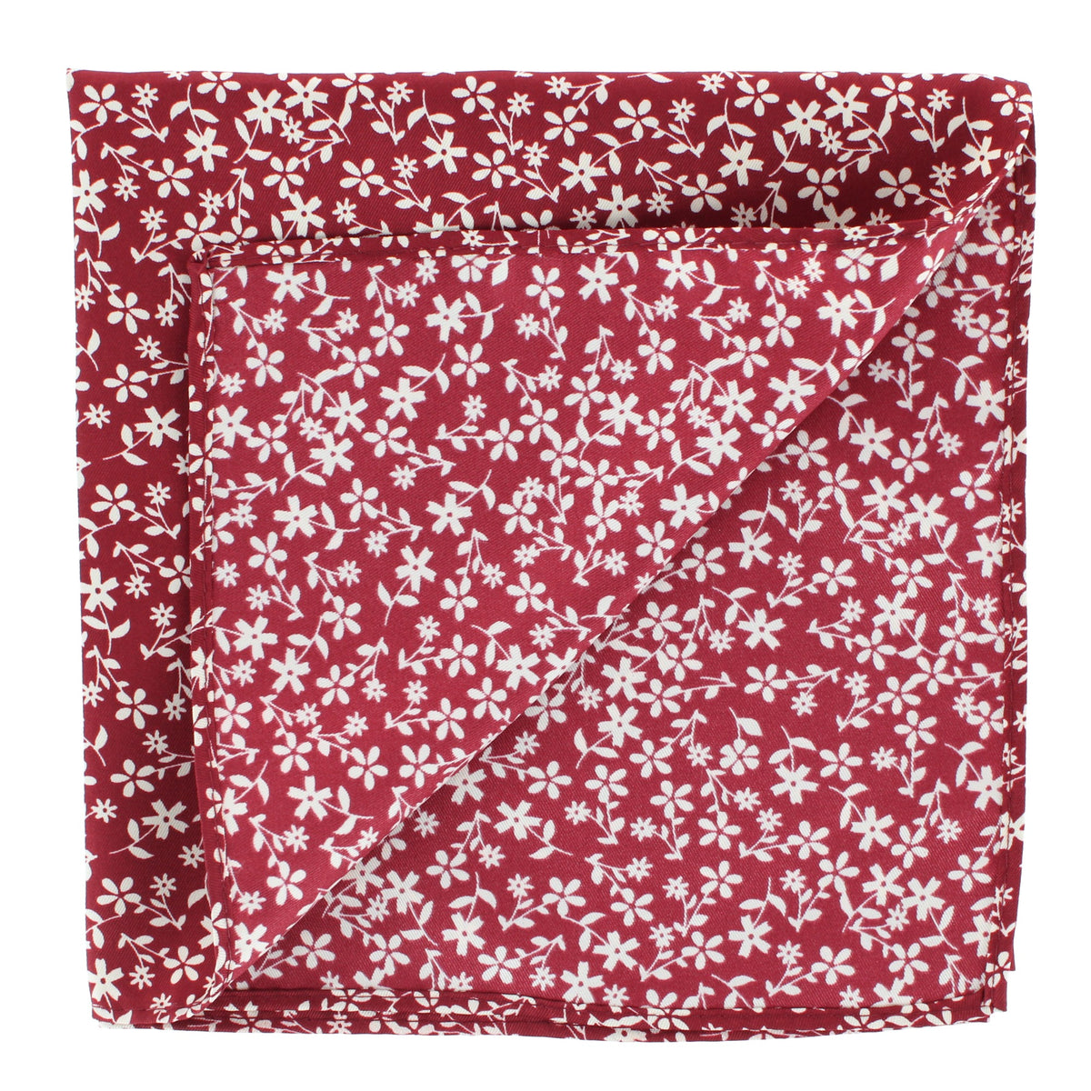 CTM® Men's Classic Floral Pattern Pocket Square - Burgundy