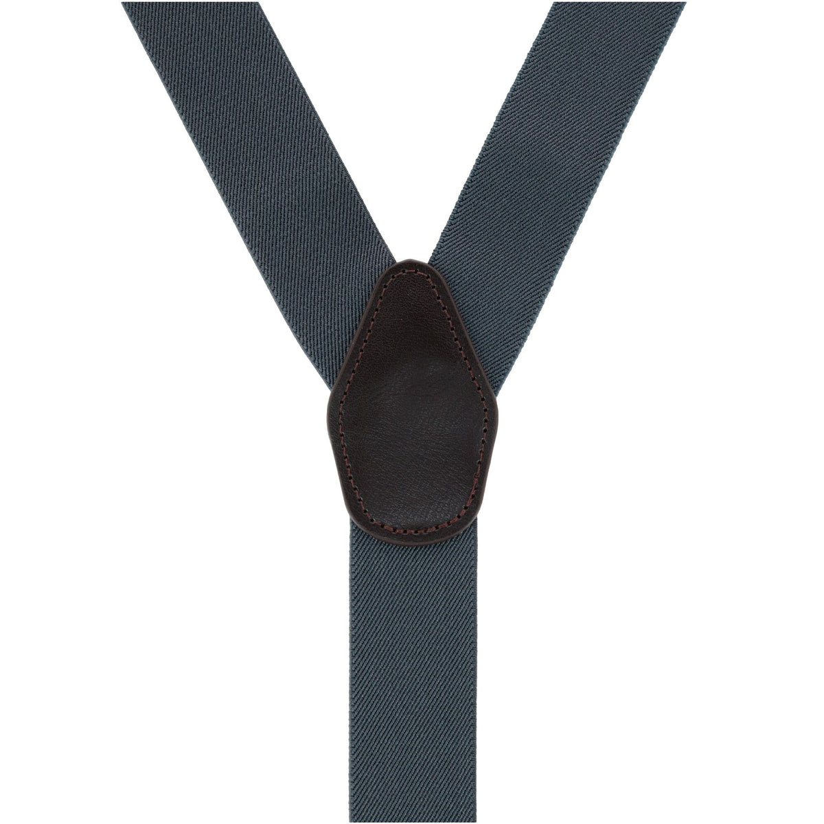 CTM® Men's 1.375 Inch Wide Solid Color Y-Back Button-End Suspenders - Grey