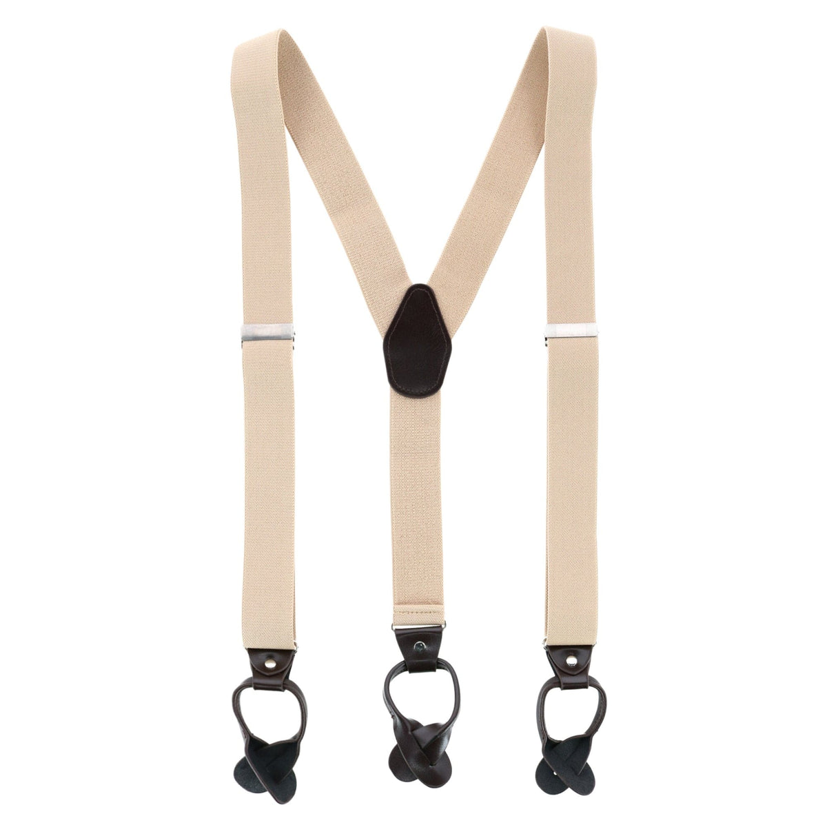 CTM® Men's 1.375 Inch Wide Solid Color Y-Back Button-End Suspenders