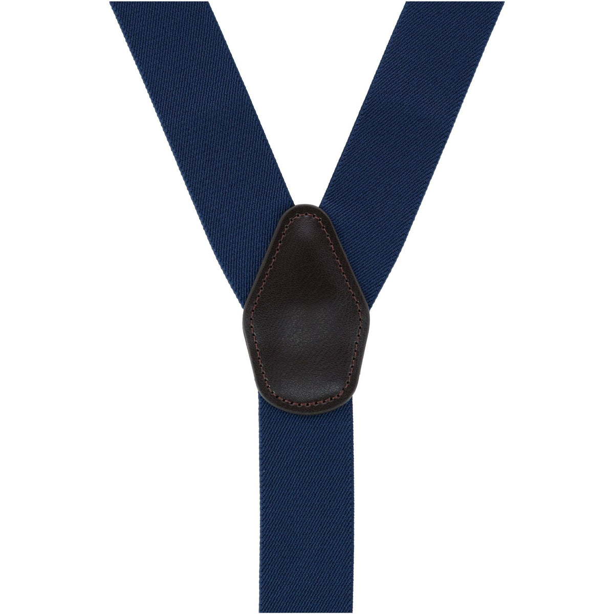 CTM® Men's 1.375 Inch Wide Solid Color Y-Back Button-End Suspenders - Navy