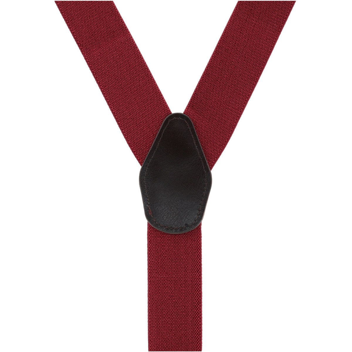 CTM® Men's 1.375 Inch Wide Solid Color Y-Back Button-End Suspenders - Red