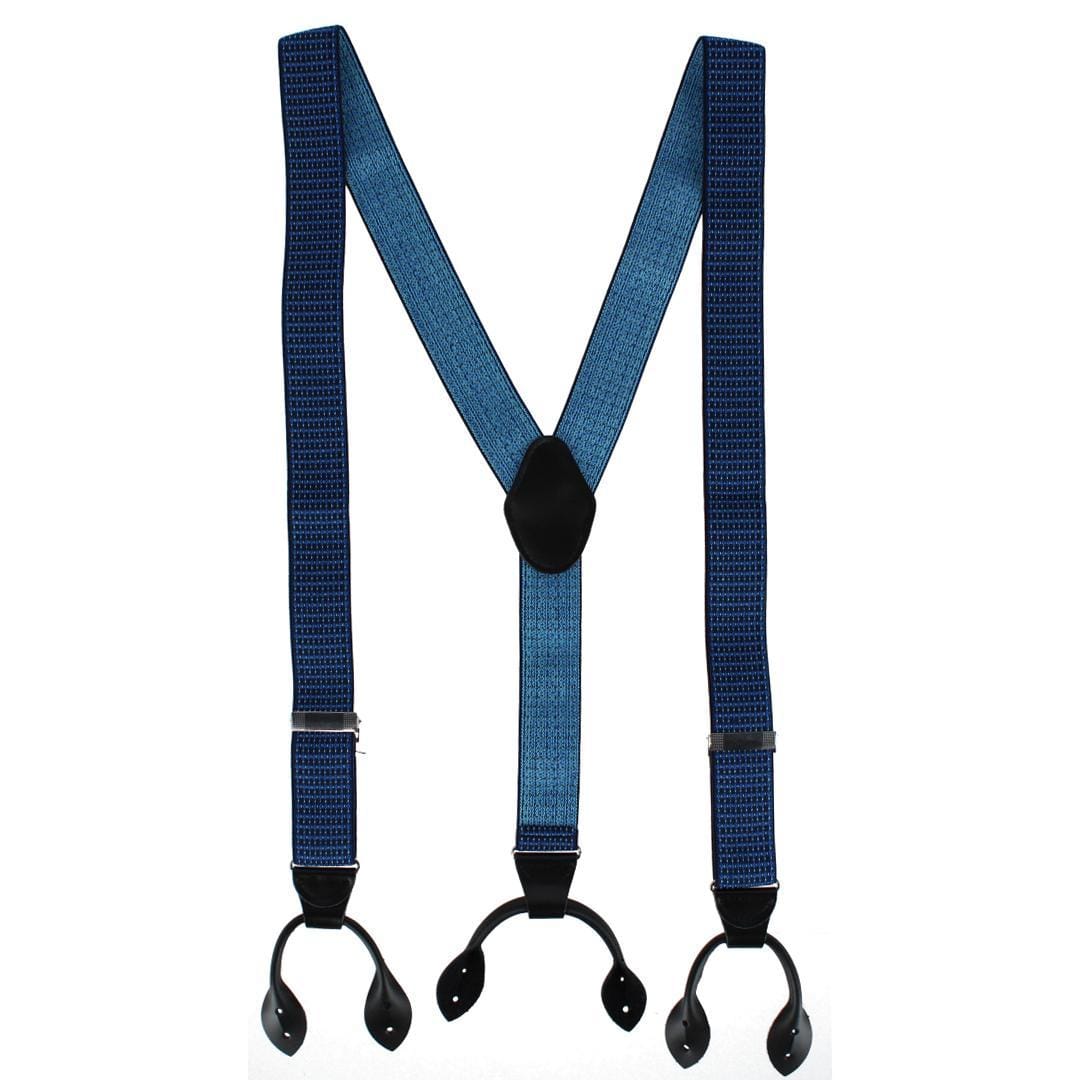 CTM® Men's 35mm Wide Elastic and Leather Button-End Suspenders - Men's 35mm Wide Elastic and Leather Button-End Suspenders