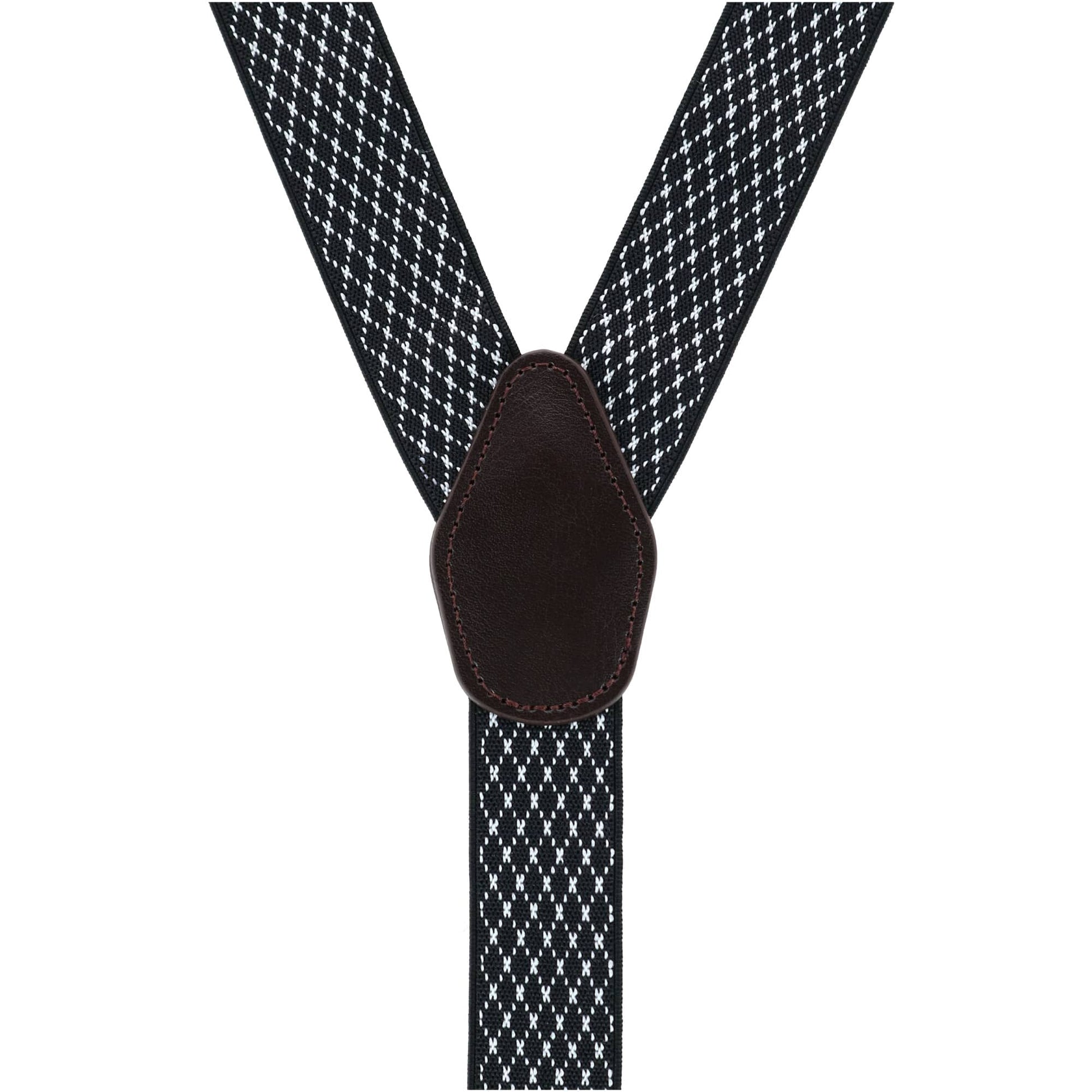 CTM® Men's 1.375 Inch Wide Dress Y-Back Button-End Suspenders - Black