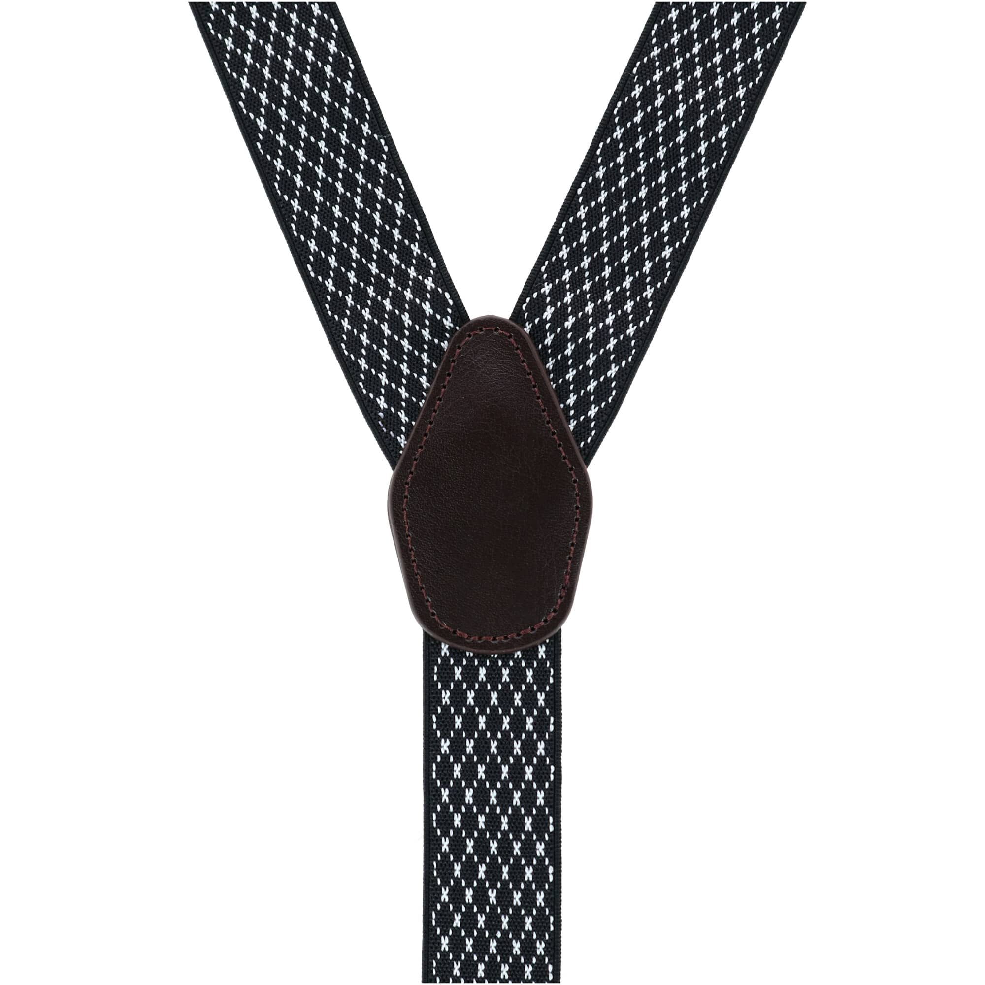CTM® Men's 1.375 Inch Wide Dress Y-Back Button-End Suspenders - Black