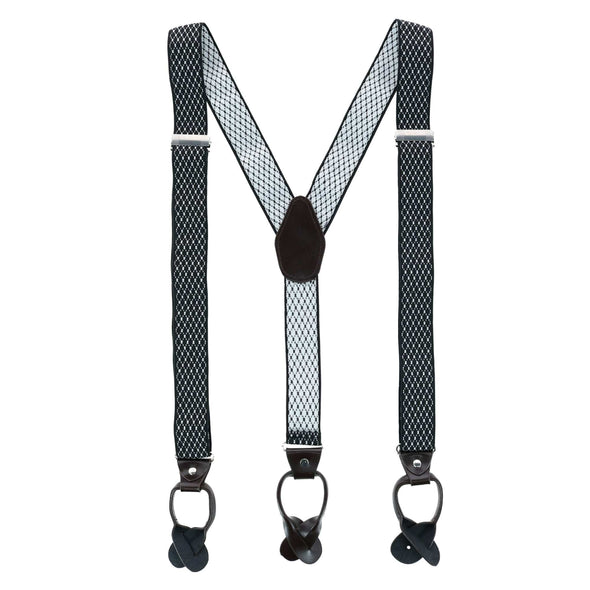 Men's 1.375 Inch Wide Dress Y-Back Button-End Suspenders