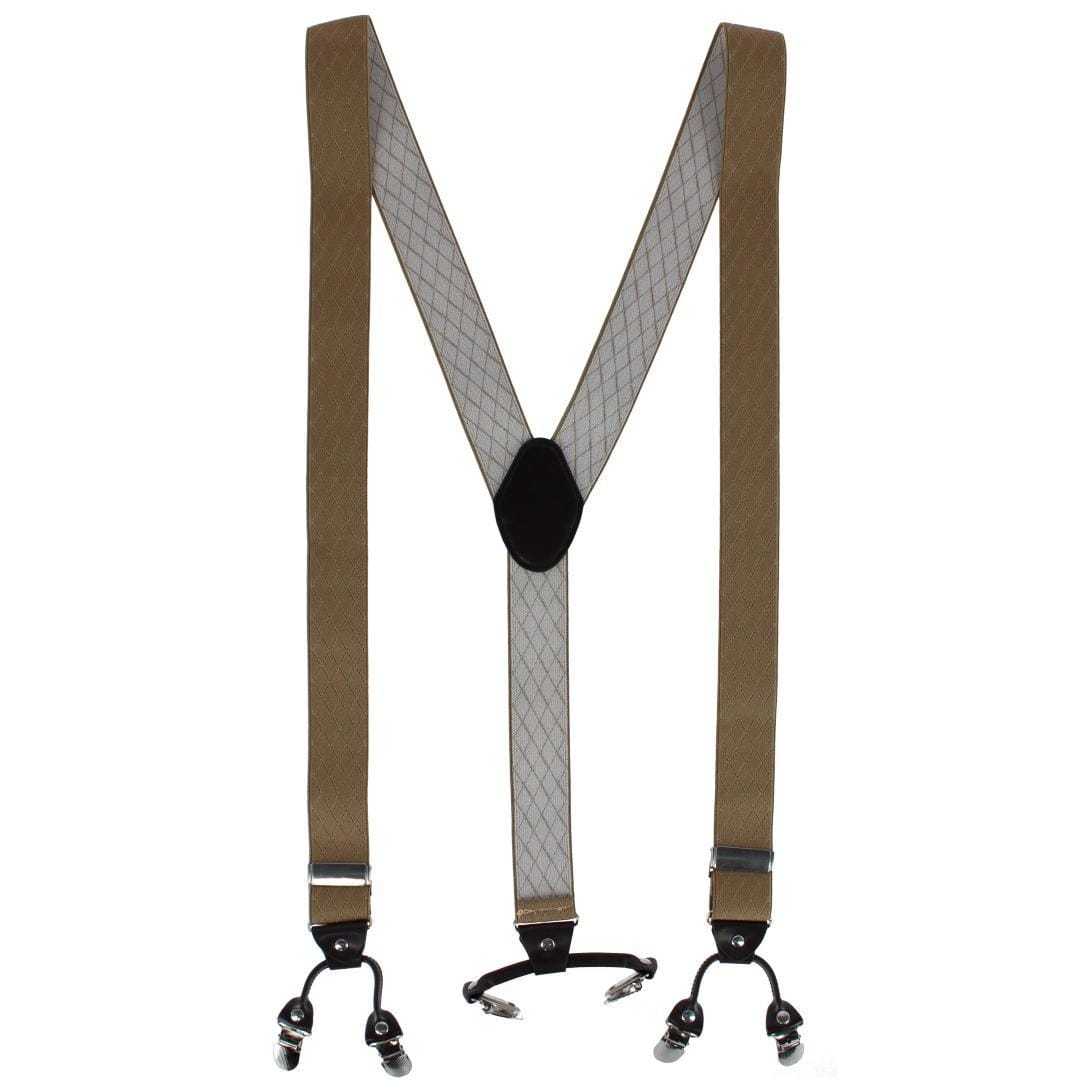 CTM® Men's Subtle Diamond pattern Y-Back Double Clip-End Suspender