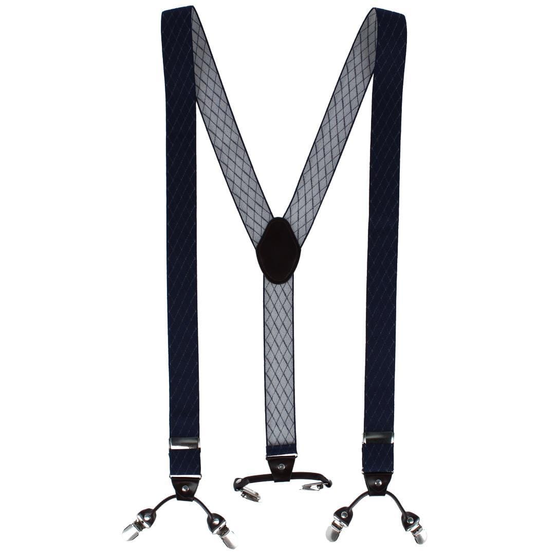 CTM® Men's Subtle Diamond pattern Y-Back Double Clip-End Suspender