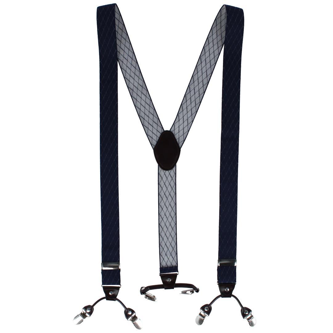 CTM® Men's Subtle Diamond pattern Y-Back Double Clip-End Suspender