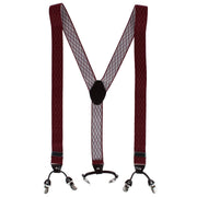 Men's Subtle Diamond pattern Y-Back Double Clip-End Suspender