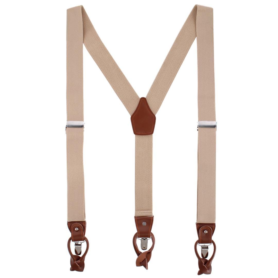 CTM® Men's Elastic  Suspender Gift Set with Clip Button and Swivel Ends