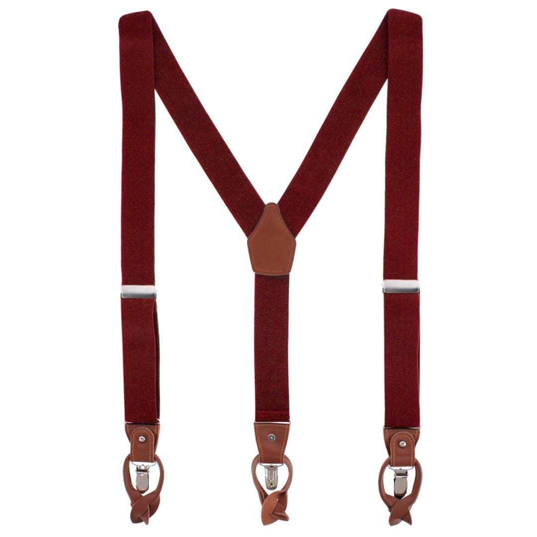 CTM® Men's Elastic  Suspender Gift Set with Clip Button and Swivel Ends
